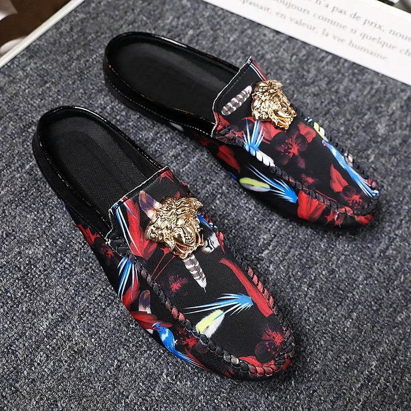 

Slipper Men's Fashion Outdoor MEN'S Slippers Summer Lazy Online Celebrity Half Trend Peas Sandals Semi-Slipper Men's Outer Wear