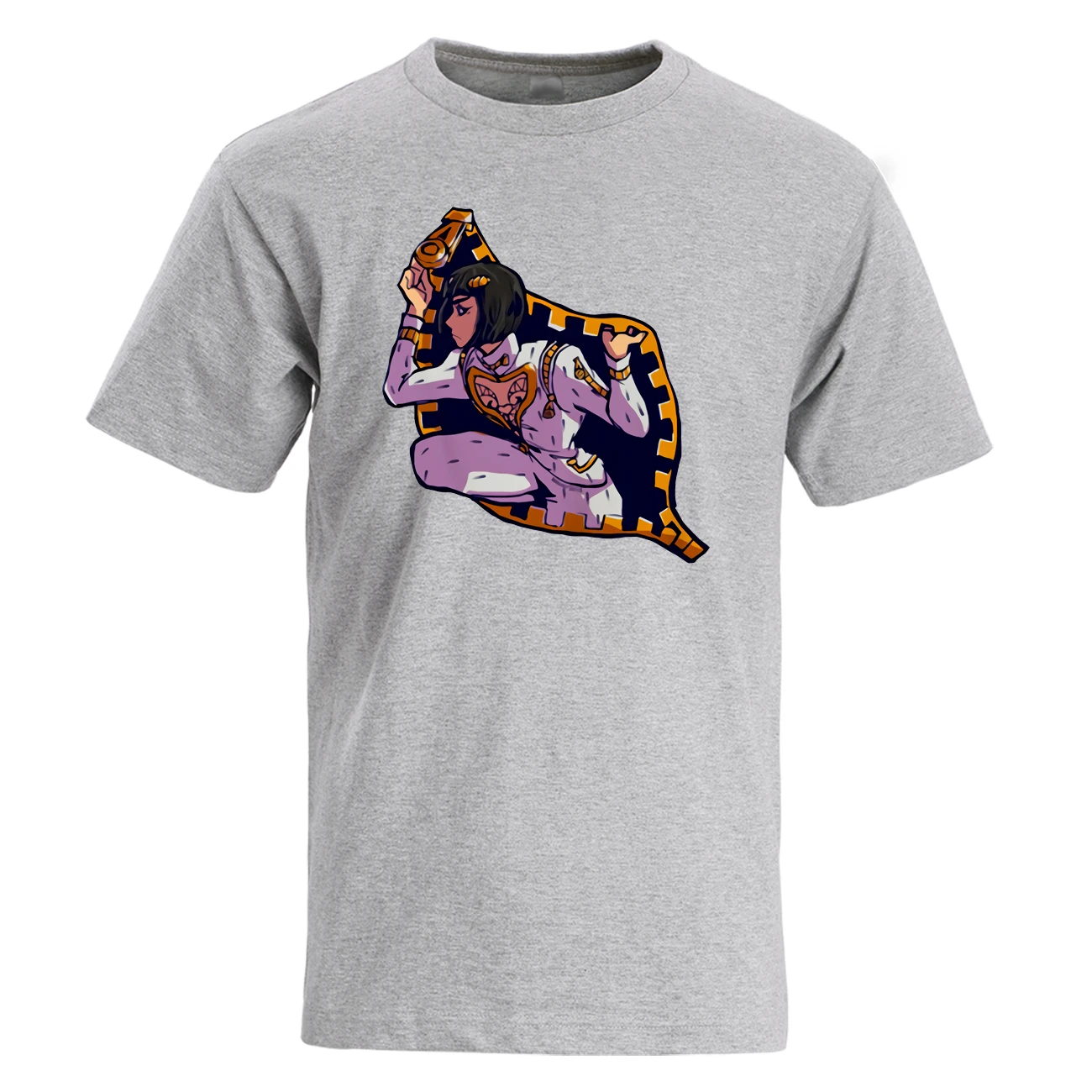 Gray Jojo Необычные Приключения японского аниме футболка Мужская Лето Harajuku короткий рукав Футболка хлопок Harajuku Camisetas Hombre - Цвет: Gray
