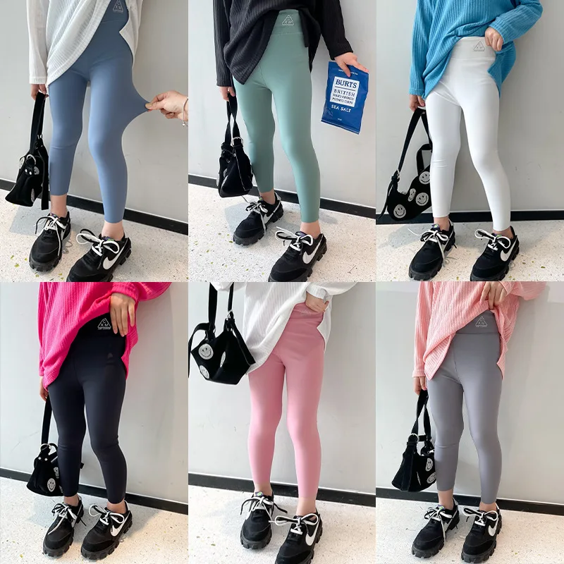 3-12T Toddler Baby Girl Stretch Leggings Kids Solid Pink Black Pants  Fashion Girl Trousers Hot Smooth Shark Skin Tights Toddler - AliExpress