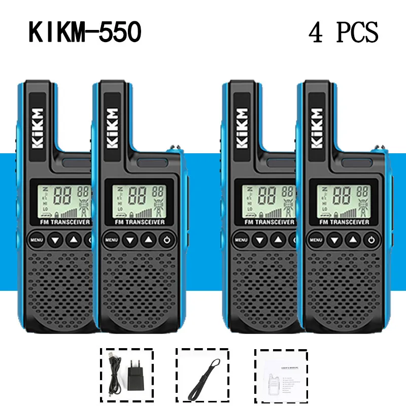 4 шт. KIKM-550 мини-рация двухстороннее радио портативный любительский радиопередатчик Comunicador UHF 446 МГц Кепка с символикой команды рация - Цвет: 4 PCS