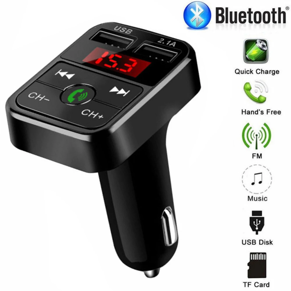 Bluetooth автомобильный FM передатчик беспроводной радиоадаптер зарядное устройство