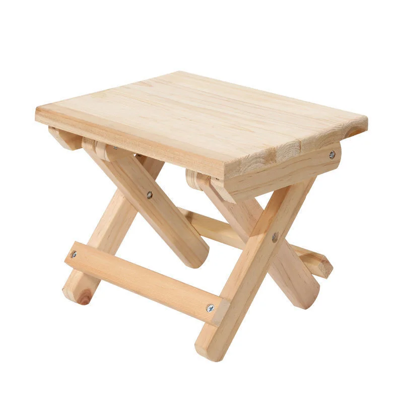 Wood Folding Stool Solid Wood Furniture Portable Seat For Waiting in Line Indoor Outdoor Stool Environmental Friendly E12164
