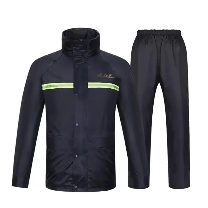 Cycling Reflective Raincoat Thick Men Motorcycle Waterproof Set Suit Pants Poncho Tracksuit for | Дом и сад