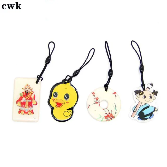 Multiple Patterns 125KHz T5577 EM4305 ID Writable Rewritable Keyfobs RFID Card Tag Waterproof Key Ring Tags Access Control Card 2