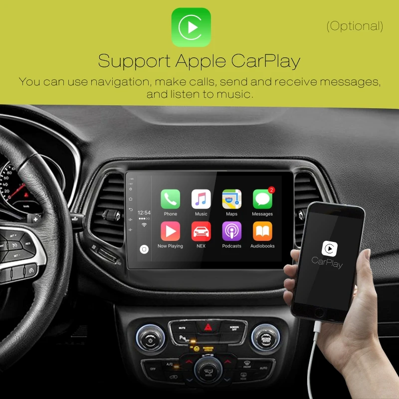 Top Dinpei Android 9.0 Car Radio Multimedia Player For Jeep Compass 2017 2018 2019 GPS Navigation 4G wifi video carplay android auto 3
