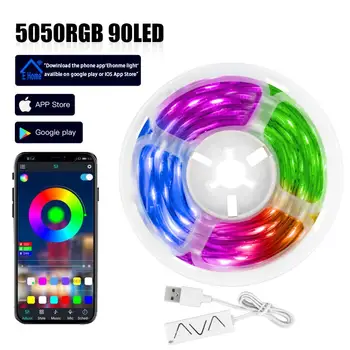 

LED Strip Lights RGB Flexible Ribbon Music Sync LED Light Tape Bluetooth APP Control Christmas Party Decoration Rooms Light