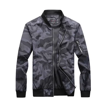 

Camouflage Autumn Jacket Men Fashion Casual Baseball Jacket Plus Size M-7XL Stand Collar Rib Sleeve Slim Fit Coat Men