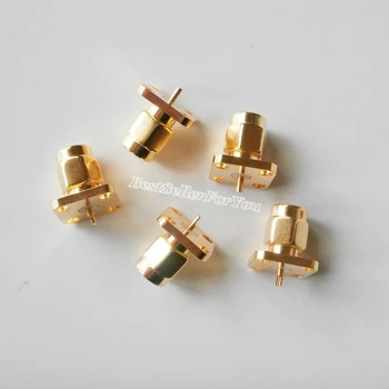 

5Pcs RP-SMA RPSMA Male Chassis Panel Mount 4 Hole Panel Flange Solder RF Connector