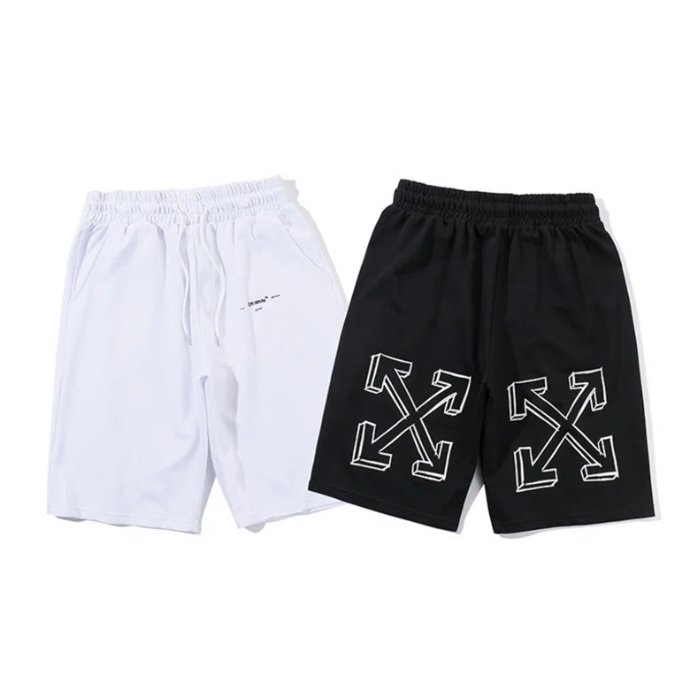 

OFF-WHITE arrow printed cotton summer five men's casual shorts
