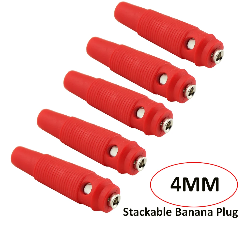 5Pcs/lot Amass High Current 4mm Banana Plug High Quality Brass Weld free with High Elastic Side