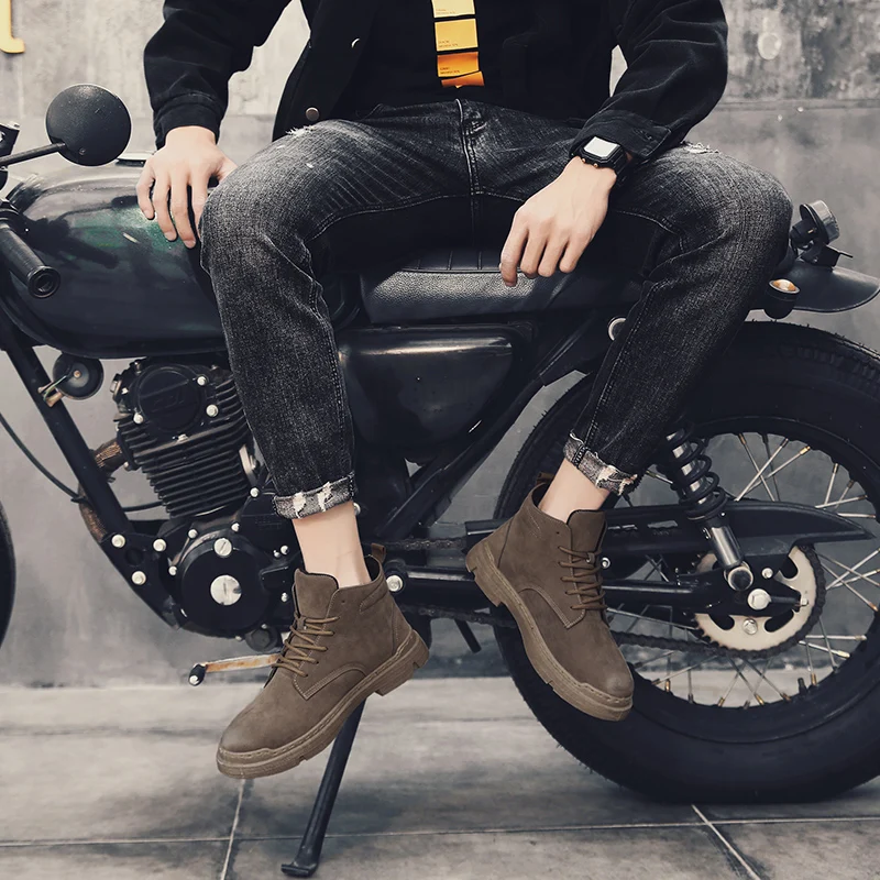Мужские ботинки Martin; botas hombre; британский стиль; модная зимняя обувь для отдыха; Прямая поставка; удобная мягкая износостойкая обувь; AODLEE