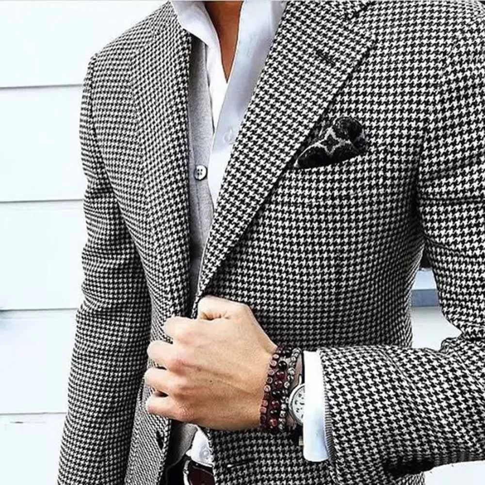Gentle Men's Dot Jacket Custom Made Men Notch Lapel Dress Suits Blazer Tailored Casual Slim Fit Groomsmen 2020 New | Мужская одежда