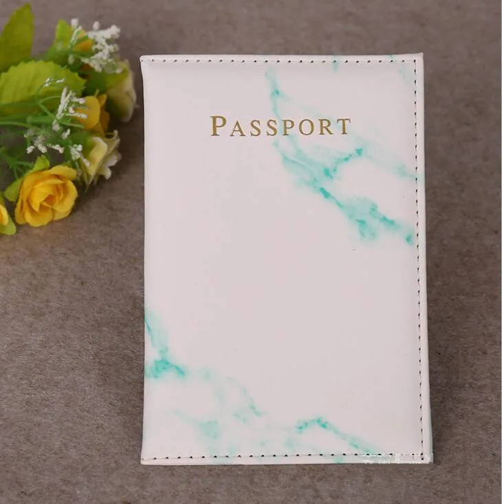 Модная женская и Мужская Обложка для паспорта из искусственной кожи, мраморный стиль, для путешествий, ID, для кредитных карт, держатель для паспорта, кошелек, сумочка, сумка - Цвет: Light Blue