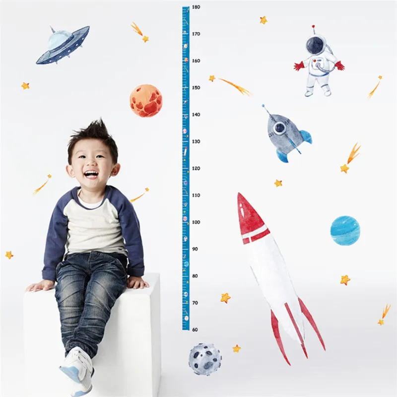  Space Rocket Height Sticker Children's Room Kindergarten Classroom Decoration Background Wall Kids  - 4000053057327