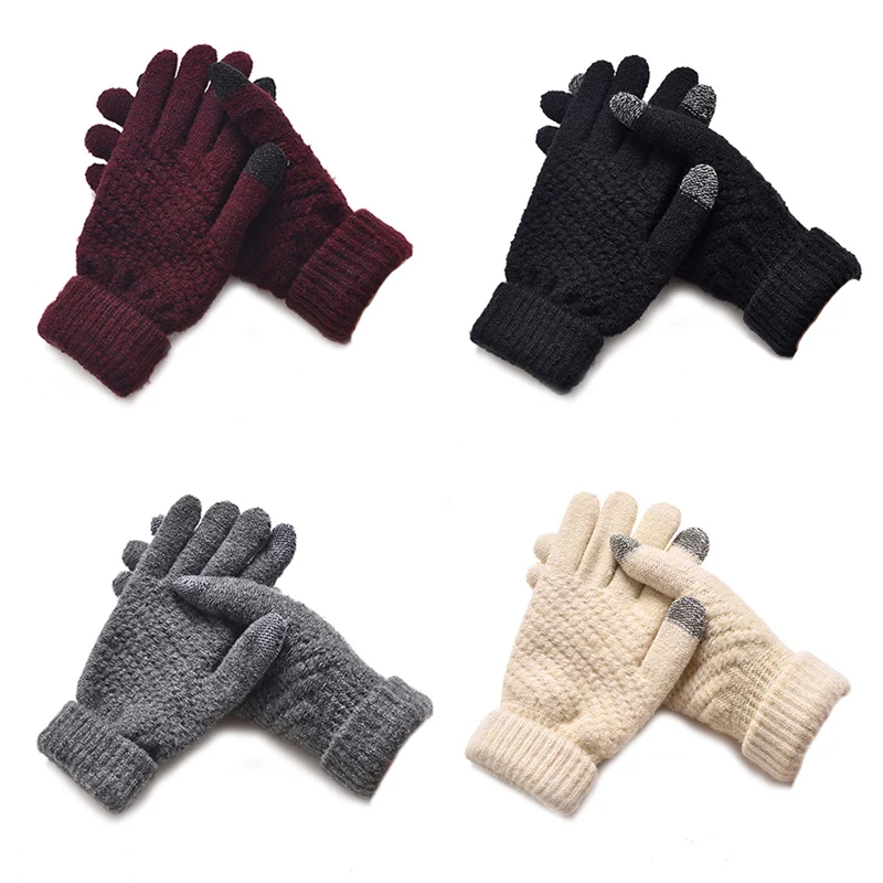 H Лидер продаж Модные Guantes для мужчин и женщин зимние теплые перчатки вязание снежинка шаблон полный палец перчатки и варежки Luvas