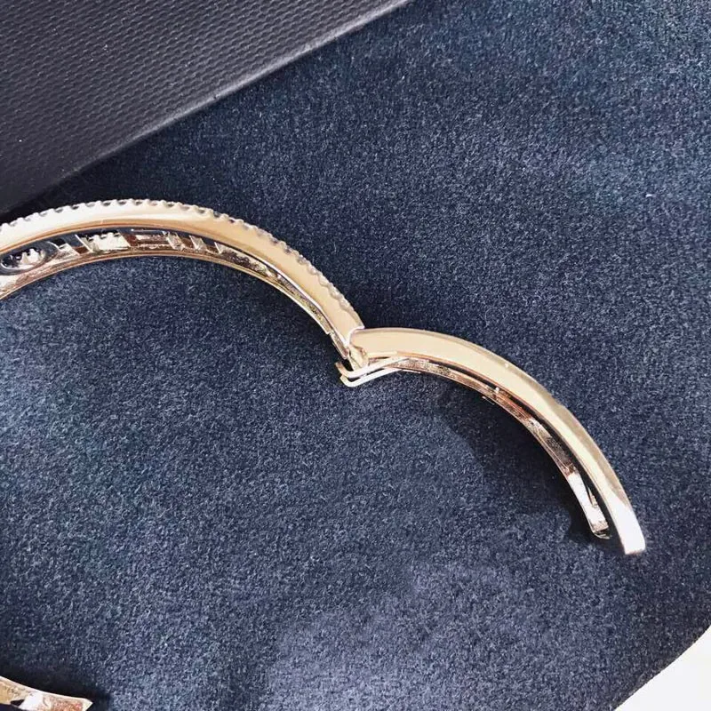 Baoyocn Luxury Brand 925 Sterling Silver Drak Blue SOLEIL Letters Open Cuff Bracelet Micro Cubic Zirconia Stones Bangle Women