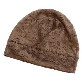 

Womens Lace Floral Oversized Skullies Beanie Hats Turban Head Wrap Sleep Cap