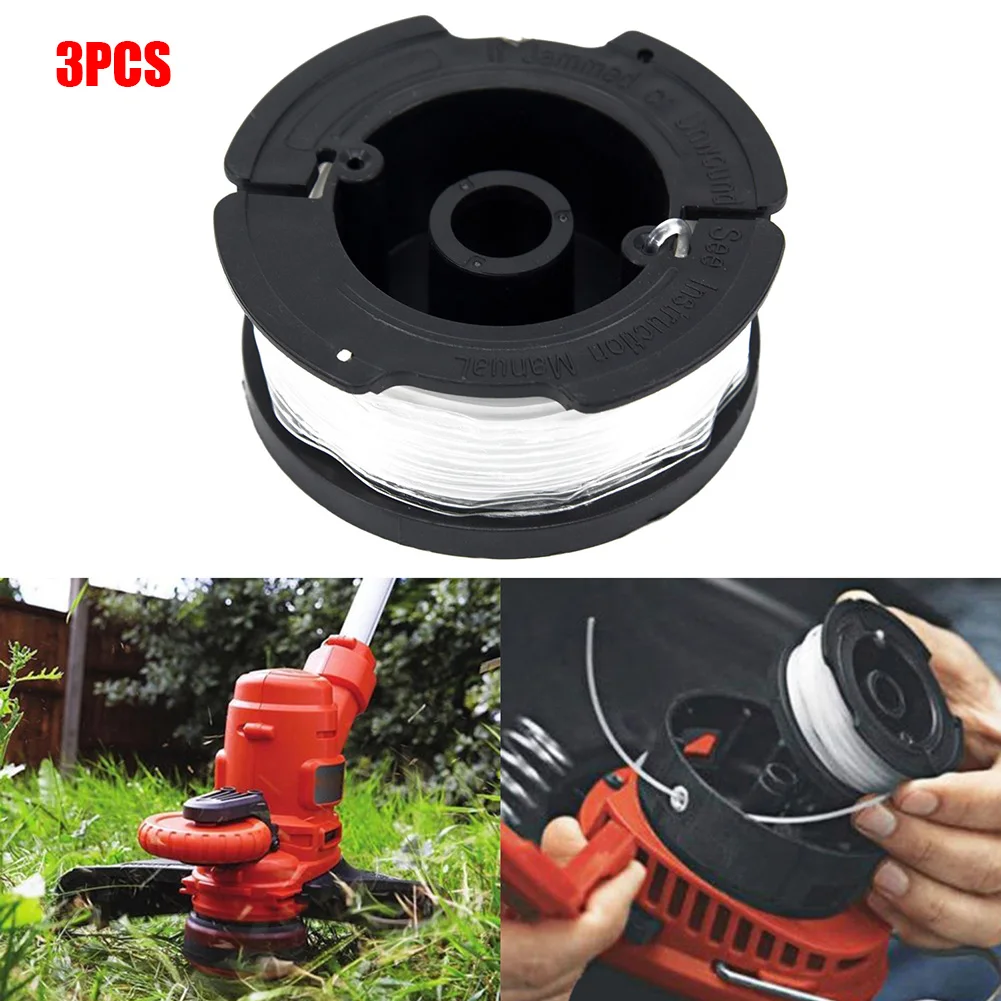 3Pcs Trimmer Spool Line 350 188 A6481 A6485 For Black & Decker Reflex GL 530 540 30 120C 280 301 340 CST 1000 1100 1200 2000 bush trimmer