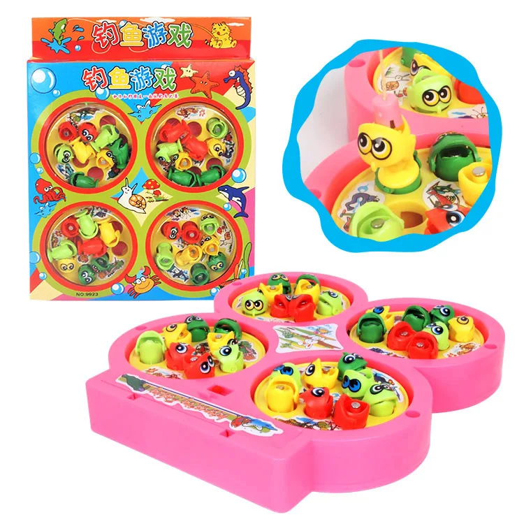 Four Fishing Play House Parent And Child Interactive Double Layer Fishing Magnetic Children Fishing Toys