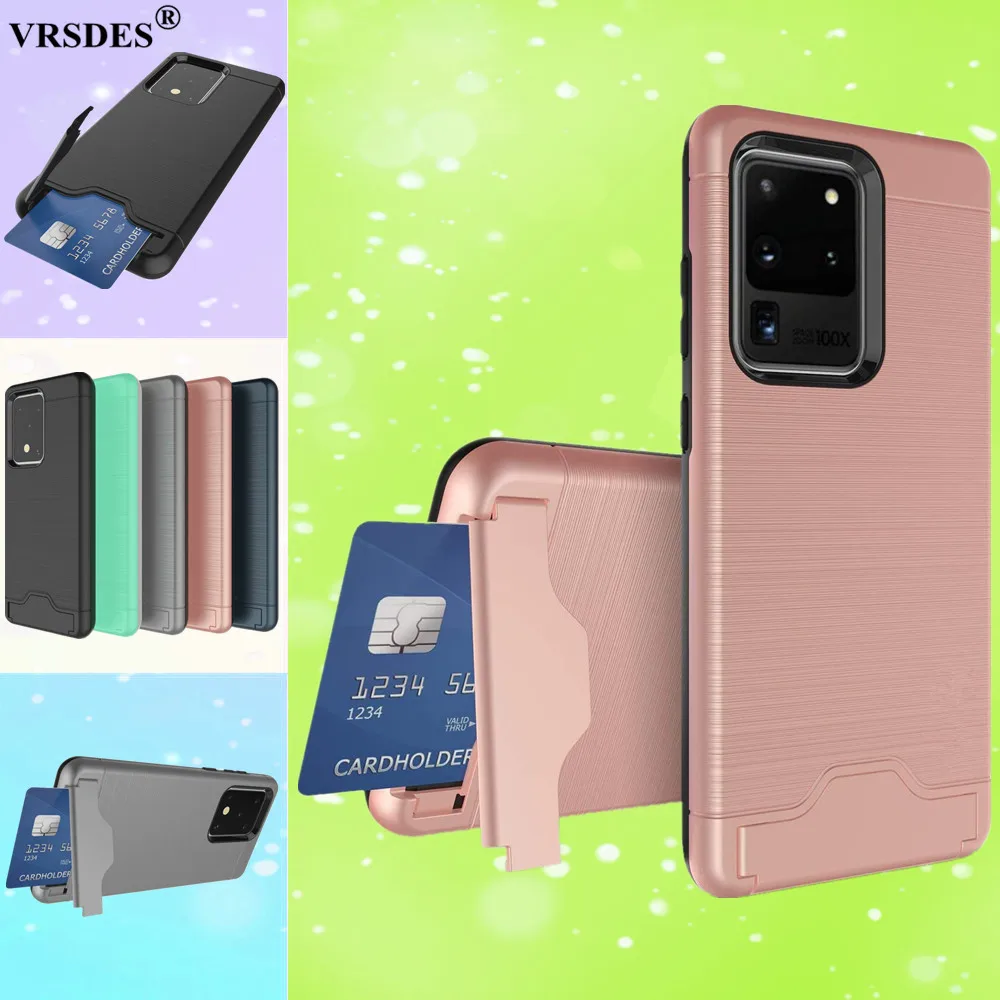 Матовый гибридный Чехол-кошелек с отделением для карт Samsung Galaxy S20 Ultra S10 S9 S8 Plus S7 Note