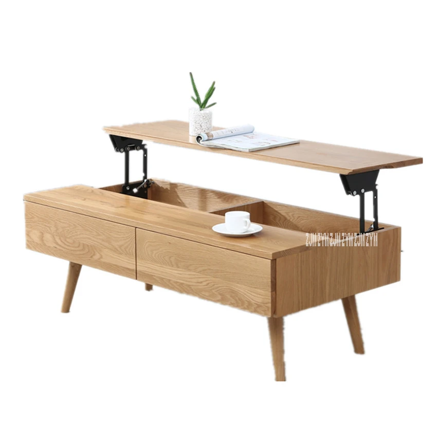0302 Modern Simple Solid Wood Folding Tea Table Double Drawers Living Room Small Sized Folding Coffee Table Lifting Side Table Coffee Tables Aliexpress