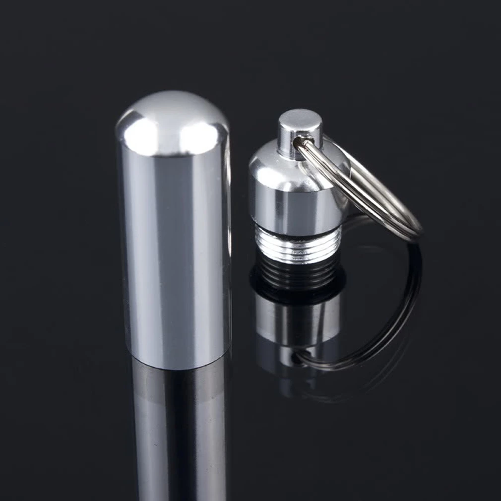 Алюминиевый водонепроницаемый держатель для ключей в форме таблеток, держатель для бутылок, брелок контейнер для лекарств, брелок для ключей, коробка для ключей в минималистическом стиле