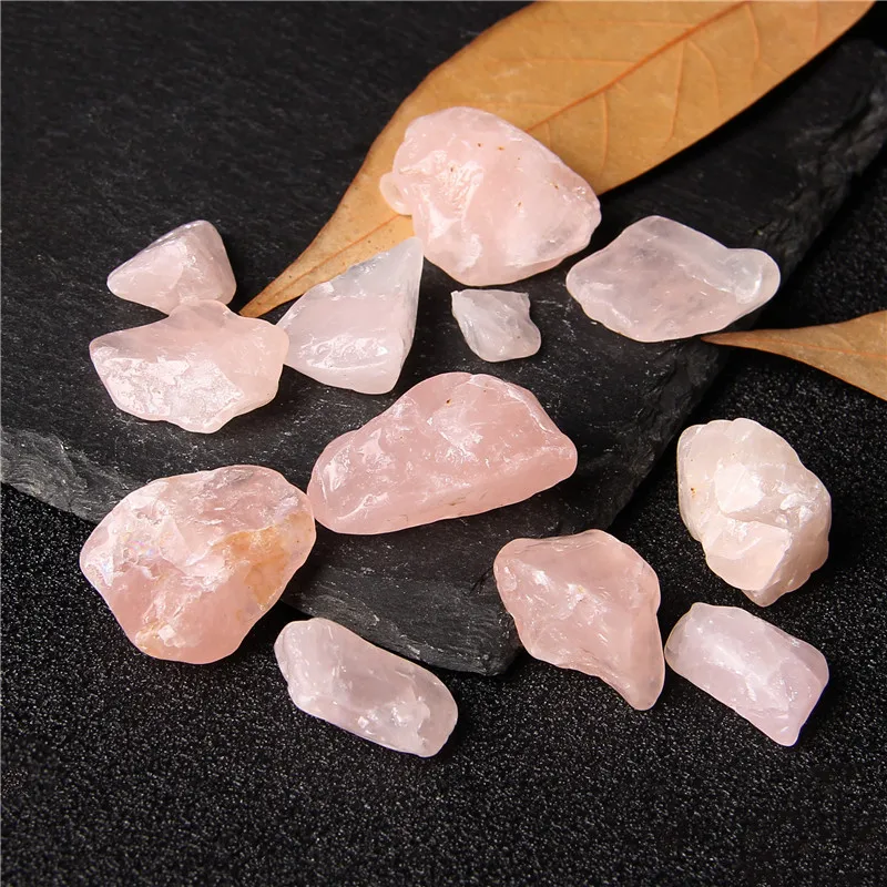 ROSE QUARTZ CRYSTAL ROCK.Pink Crystal Gift. Raw Rose Quartz 2pc Set