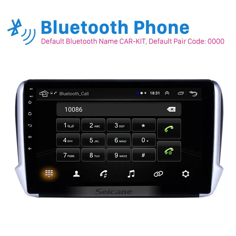 Sale Seicane Android 8.1 2DIN Car Head Unit Radio Audio GPS Multimedia Player For Peugeot 2008-2014 2015 2016 support wifi Carplay 1