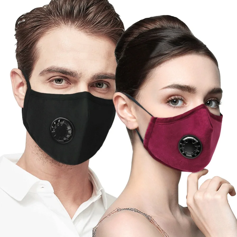 Анти PM2.5 маска для лица против дымки пыли клапан маски хлопок дыхательная из 5