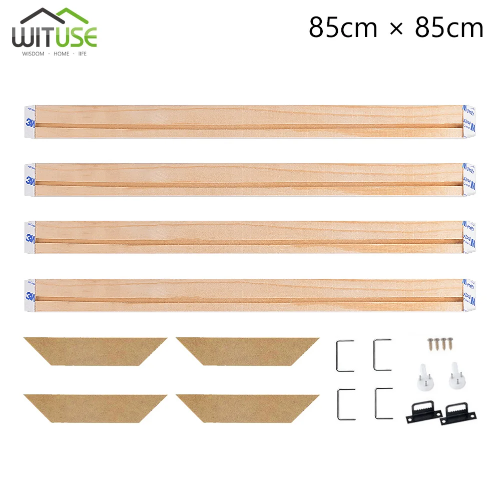 85x85m 4Pcs/Set Wood Canvas Print Frame Bar Stretcher Strip Bar Frame For Canvas Painting Art Gallery Wrapped Painting Frames - Цвет: 85x85m