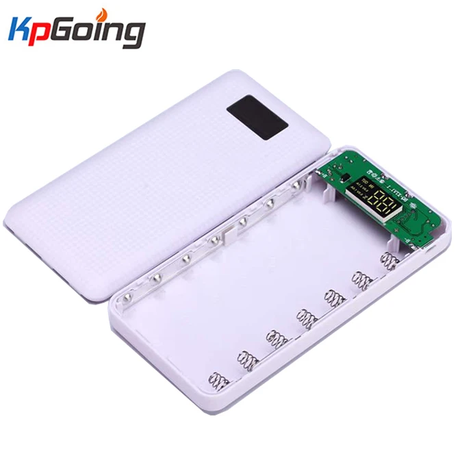 

Free Welding 7x18650 Power Bank Case Battery Charger Box Case with Dual LED Light Charging Digital Display Charger Box Shell Kit