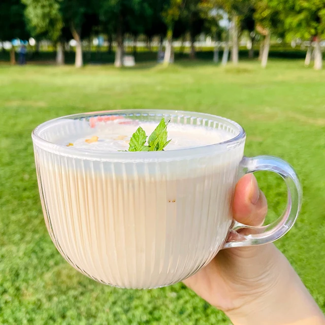 Thickened Coffee Cup Glass Mug Cups with Lids and Straws Leak-proof Cup For  Soda Iced Coffee Milk Bubble Tea Water - AliExpress