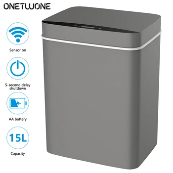 

Battery Type 15L Kitchen Trash Can Motion Sensor/Intelligent induction Waste Bin Touchles Rubbish Can Home living room Smart bin