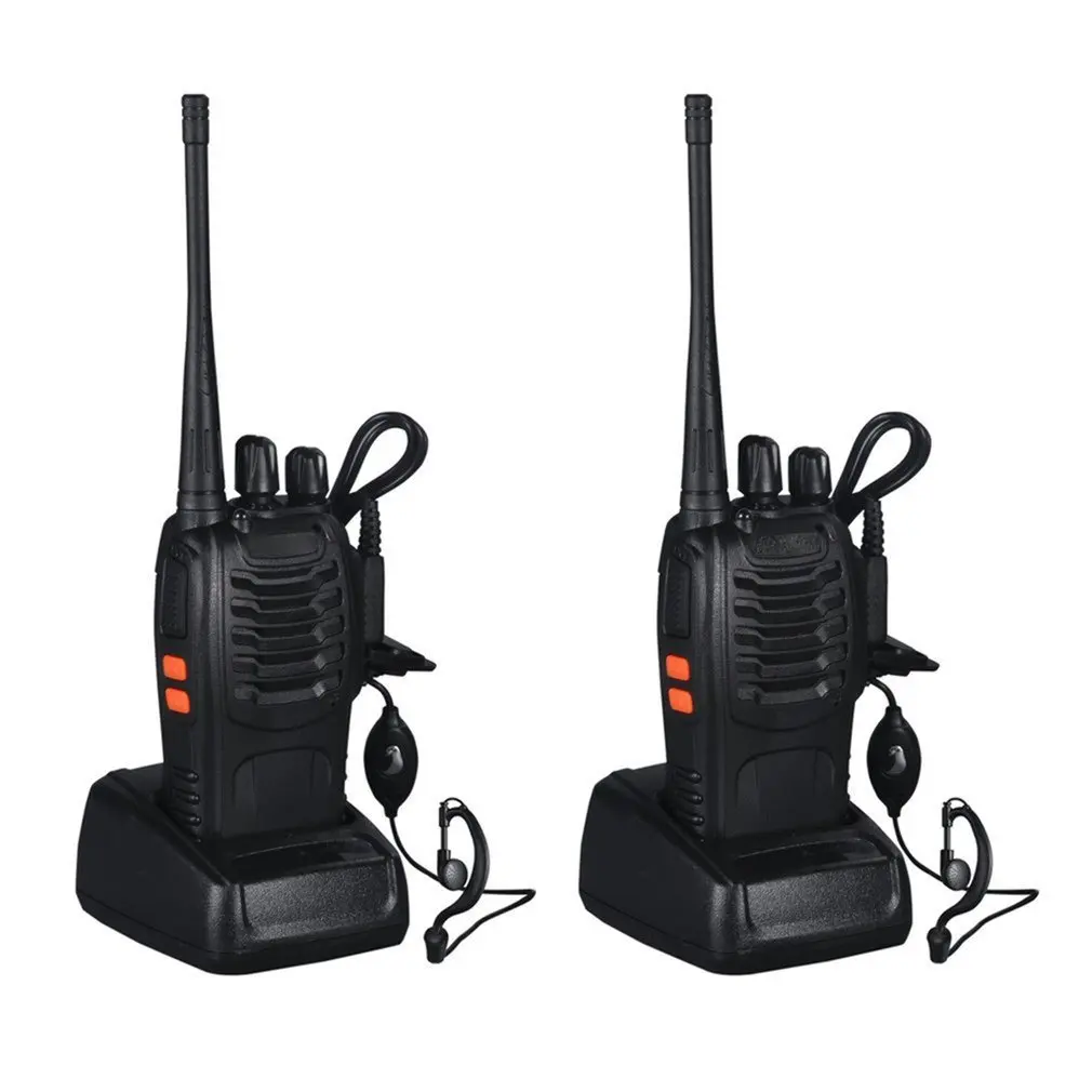 2 шт Baofeng BF-888S UHF 400-470 MHz 2-Way радио twee 16CH Walkie Talkie с микрофоном FM приемопередатчик DC power