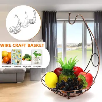 

2 In 1 Rustproof Decorations Plated Iron Fruit Basket Kitchen Desktop Banana Ho Hanger Stand Living Room Home Dinning Bowl