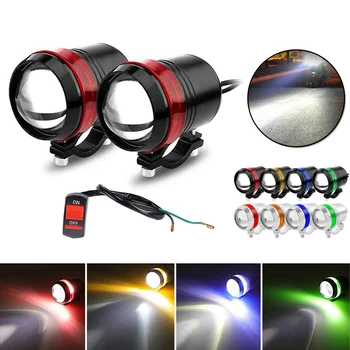 

2Pcs 30W U3 Angel Eye Motorcycle LED Headlight Waterproof Driving Motorbike Fog Light Spot Lamp+Switch Motor Accessories 12V