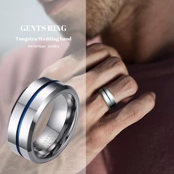 

MEN RING TUNGSTEN CARBIDE BAND GENTS WEDDING ENGAGEMENT BANDS ANNIVERSARY GIFT MENS JEWELRY