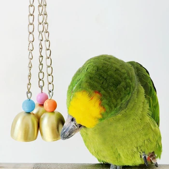 

High Quality Creative Bells Cage Toy Parrot Bird Squirrel Funny Chain Swing Toy Pet Bird Supplies Little Parrot Toy