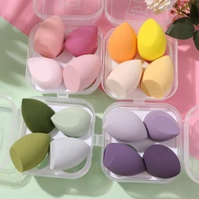 4/pces nova beleza conjunto de ovos gourd gota de água puff maquiagem puff conjunto colorido almofada coscostic esponja ovo ferramenta uso molhado e seco