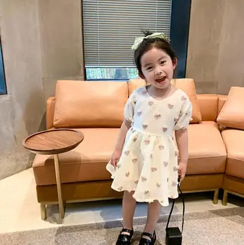 

2020 New Style Girls Flower Dress Fashion Cotton Girls Dresses 2-7t QH42