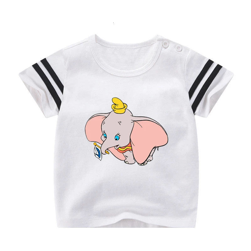 Детская футболка с принтом «Dumbo» для мальчиков и девочек детская футболка летние топы для малышей, футболки с рисунками из аниме - Цвет: as picture