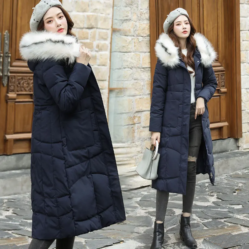 

Cotton-padded Jacket Women's 2019 New Style Mid-length Korean-style Slim Fit Large Size over-the-Knee Cotton-padded Clothes down
