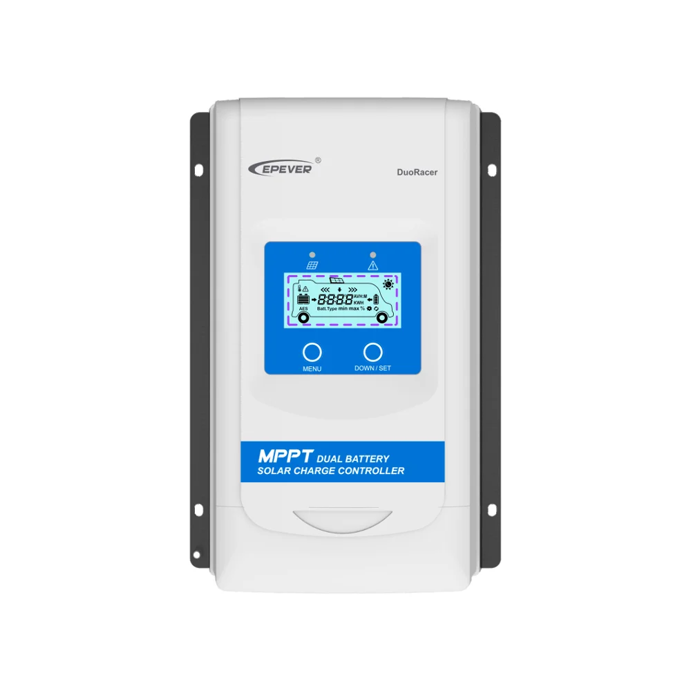 Epever 30A 20A 10A Двойной аккумулятор MPPT Солнечный контроллер Макс PV 100V DuoRacer Регулятор