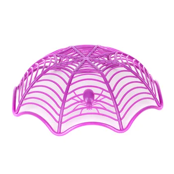

Large Spider Web Plastic Basket Bowls for Halloween Parties Black/Purple HG99