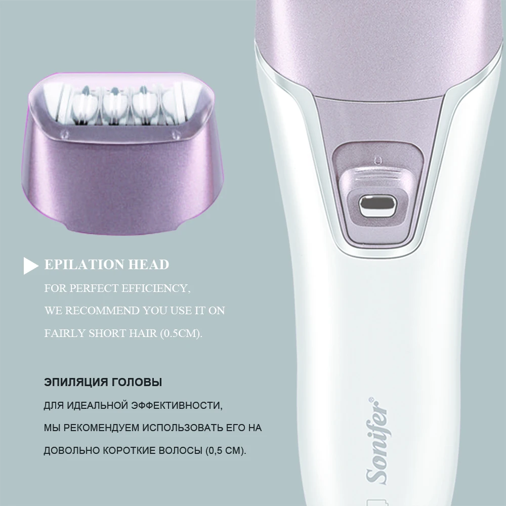 Электрический эпилятор, триммер для удаления волос, 2 в 1, депилятор, перезаряжаемая Женская бритва, Женская бритва, уход за кожей ног, Sonifer