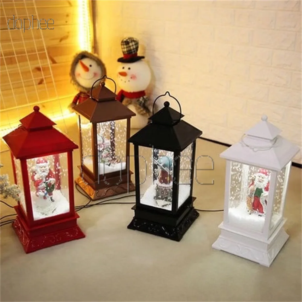 

dophee New Christmas Decorations Creative Snow Music Lantern Festival Scene Decoration Props Glowing Glass Ball with Snow Toy
