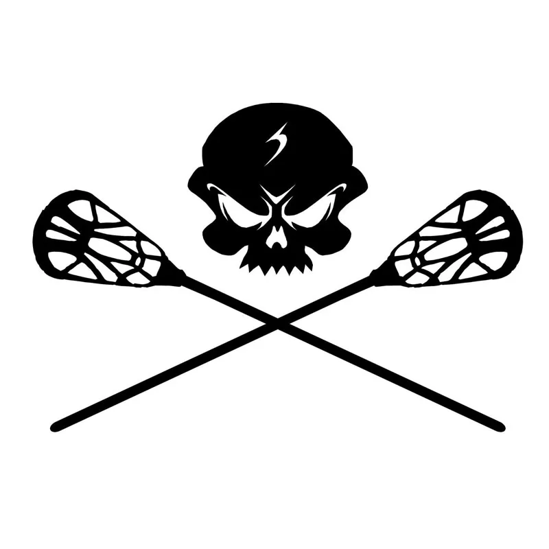 Personalized Skull and Hockey Stick Car Stickers Stylish Pvc Decals Suitable for All Kinds of Cars Black/white 20cm*13cm | Автомобили и
