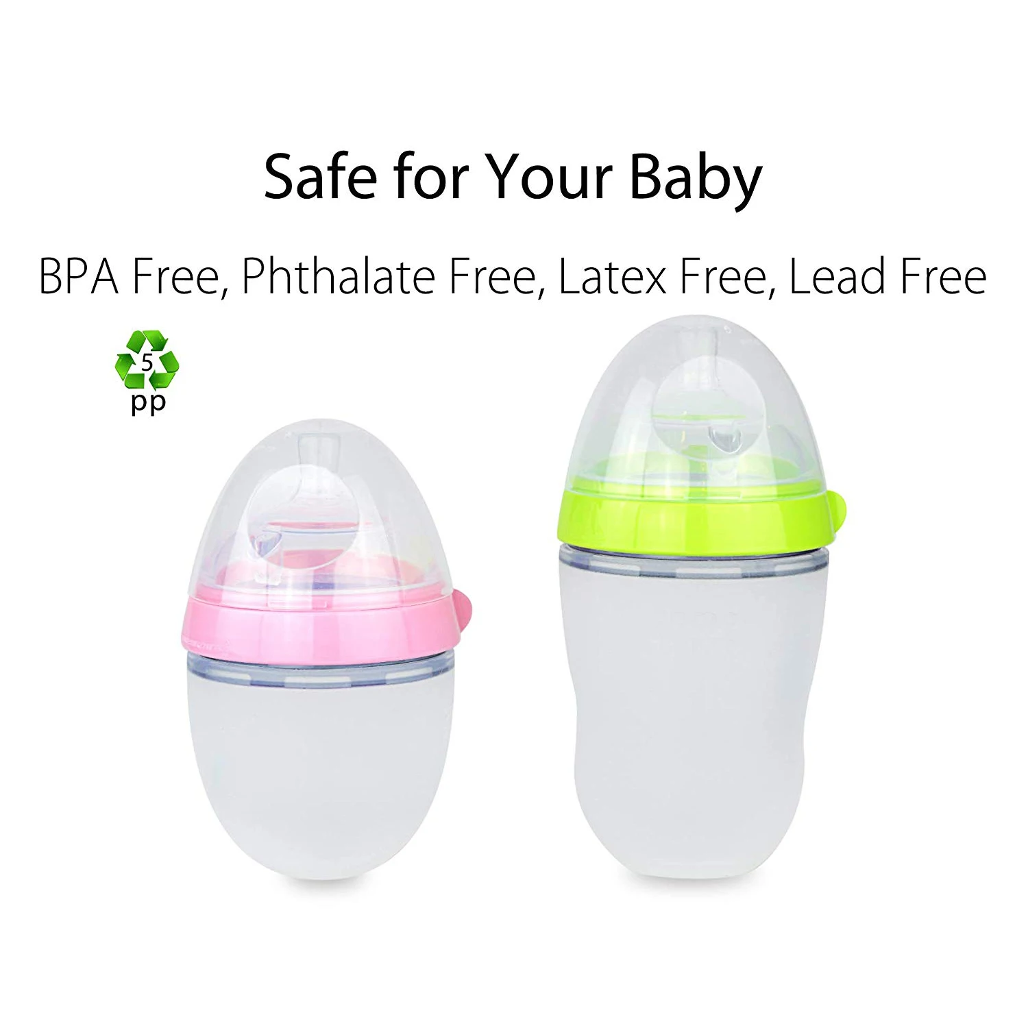 2 Pack Feeding Bottle Caps and Collars Compatible for Comotomo,Pink