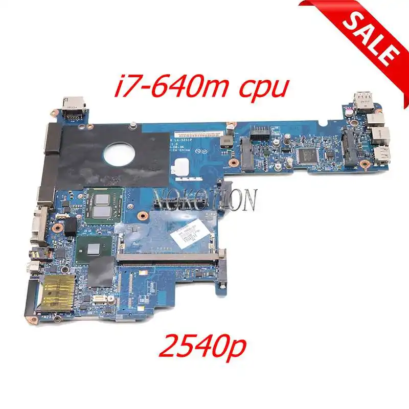 NOKOTION материнская плата для ноутбука HP EliteBook 2540P 598762-001 614965-001 аккумулятор большой