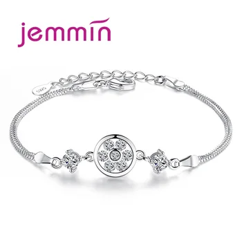

Lovely Women Bracelets 925 Sterling Silver Cubic Zircon Snowflake Korean Stylish Jewelry for Dreamy Wedding Party Accessories